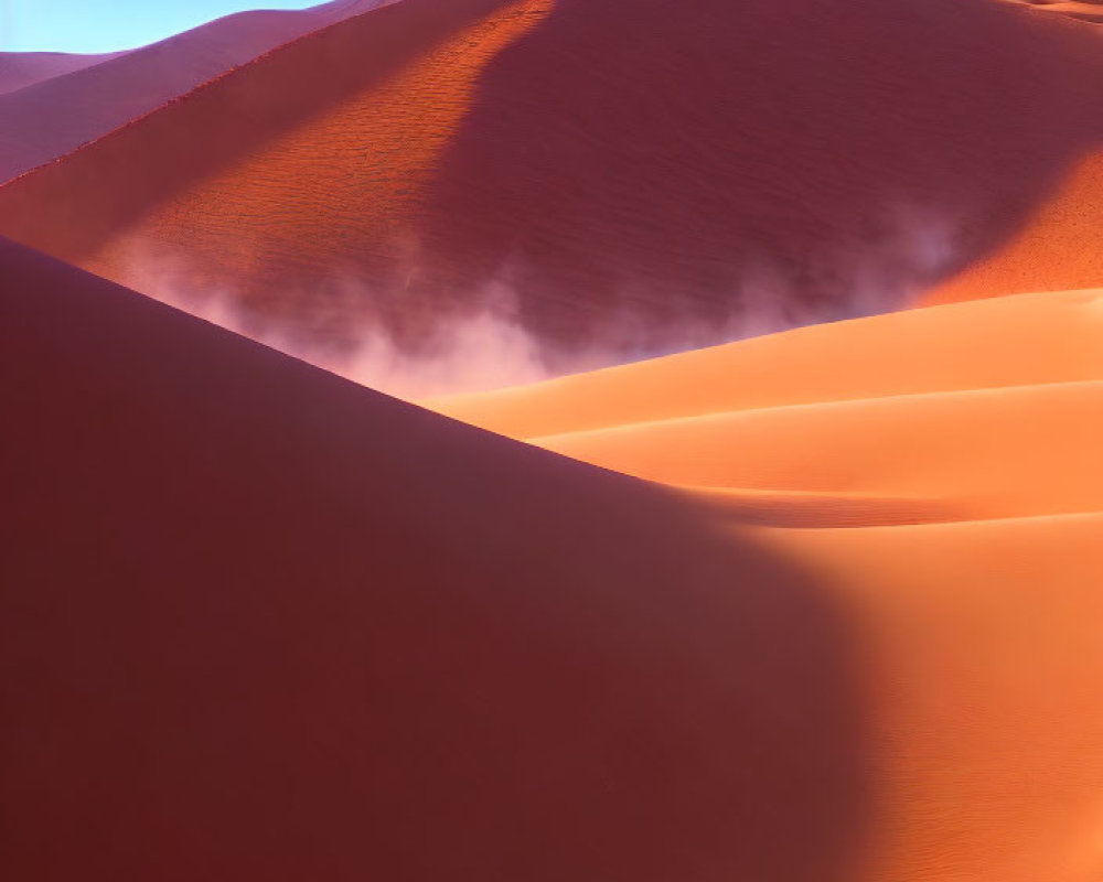 Red Sand Dunes Landscape Under Clear Blue Sky