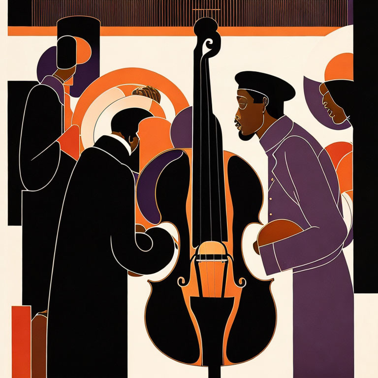 Abstract Jazz Musicians Artwork: Bold Colors & Geometric Patterns