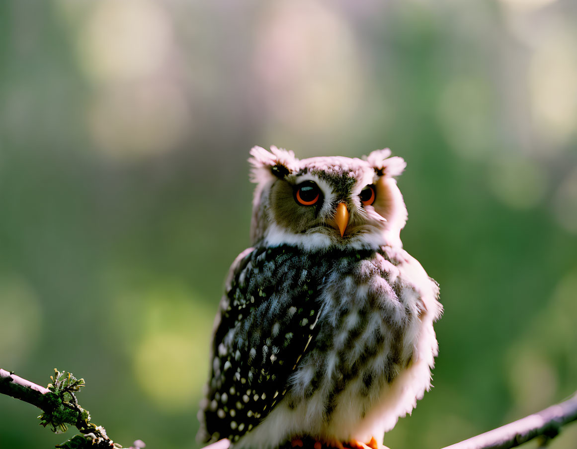 Detailed Owl Perched on Branch in Natural Setting