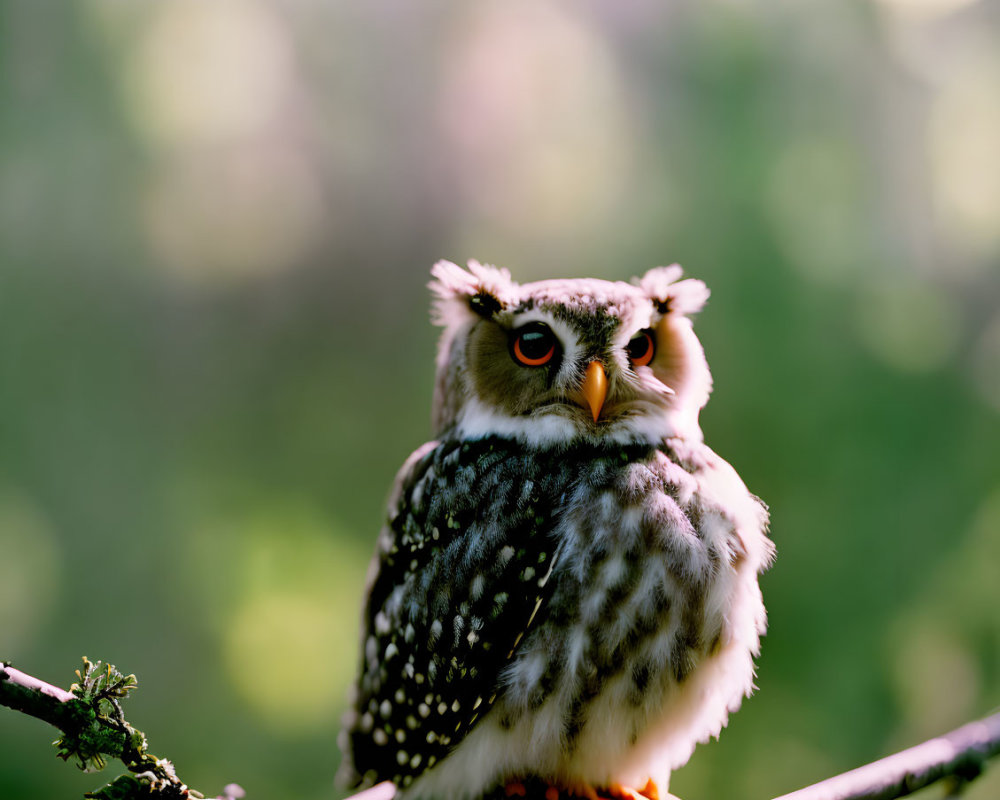 Detailed Owl Perched on Branch in Natural Setting