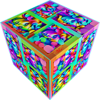 Colorful Fractal Cube with Intricate Patterns and Nested Spheres