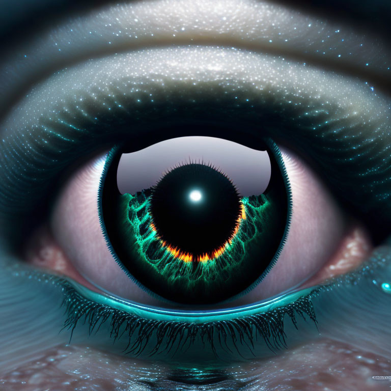 Detailed Digital Art of Glowing Human Eye