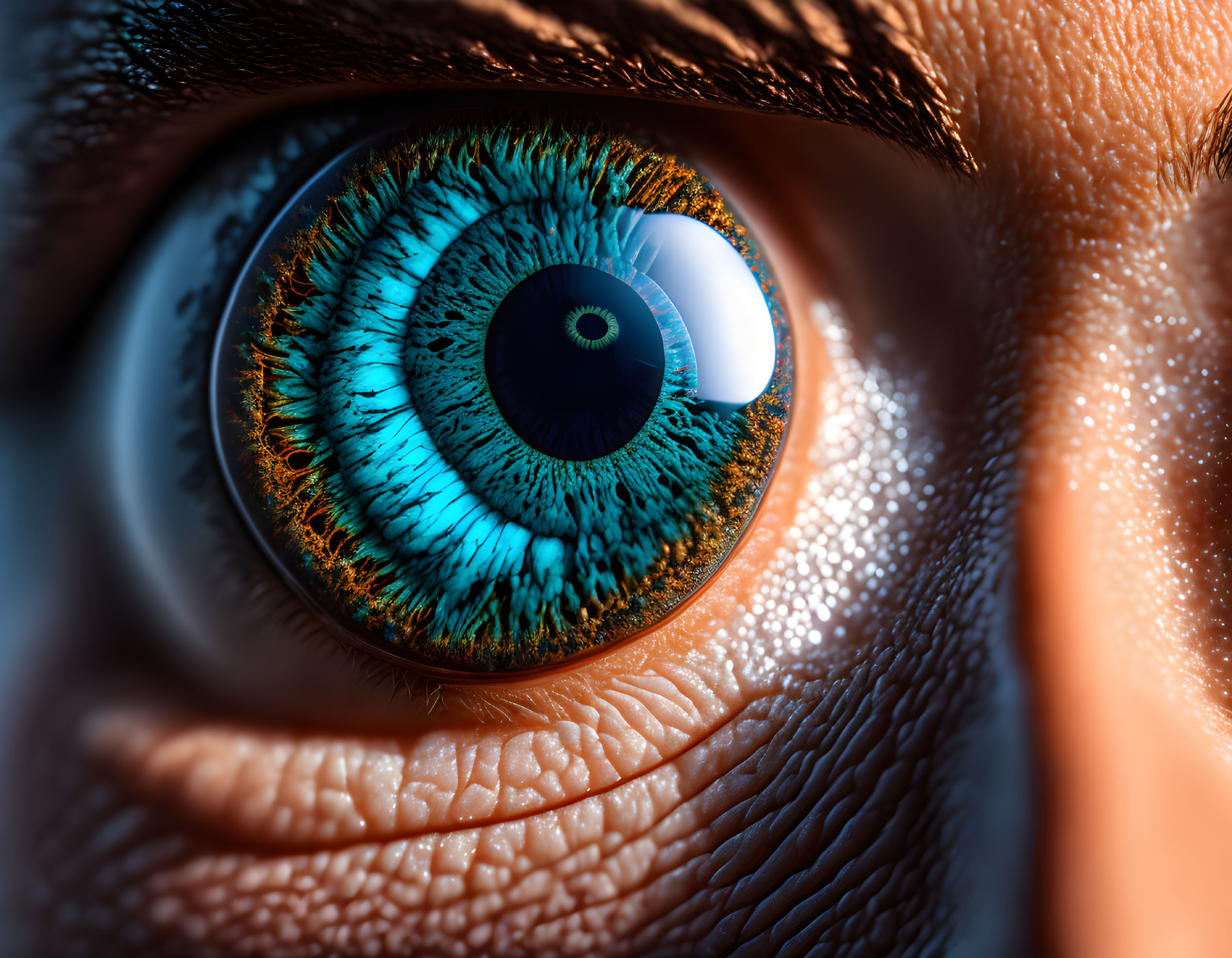 Detailed Close-Up of Striking Blue Human Eye