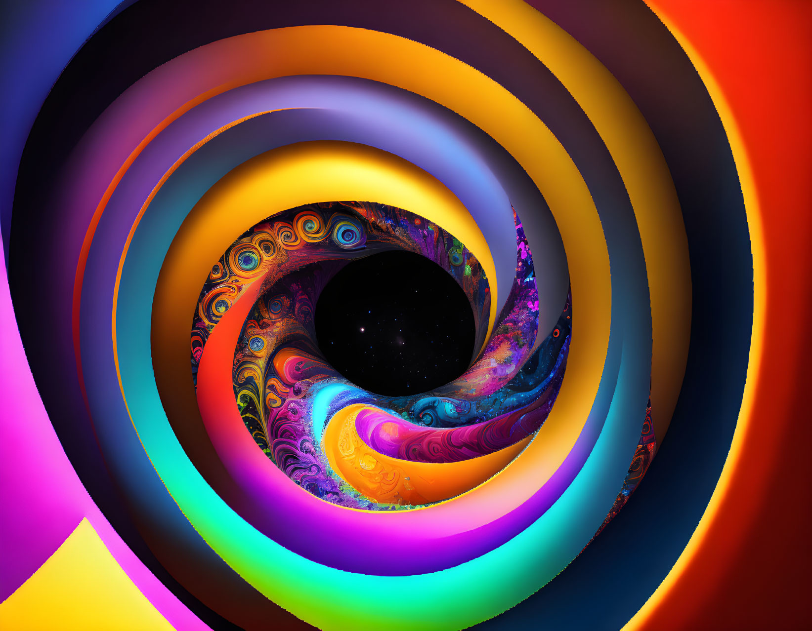 Colorful Abstract Spiral Art with Cosmic Swirl Texture