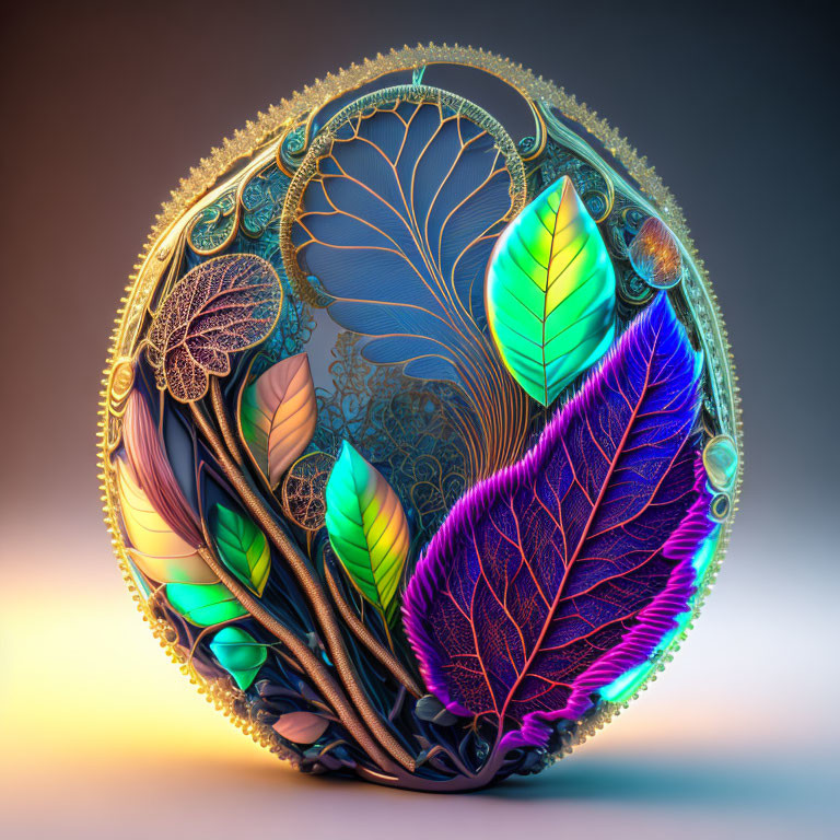 Colorful Circular Fractal Design with Intricate Patterns