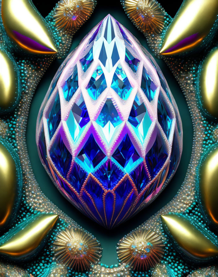 Colorful Geometric Easter Egg Design on Dark Background