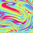 Colorful swirling abstract digital art in blue, orange, yellow, and pink