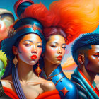 Diverse superhero characters in vibrant illustration