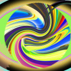 Colorful abstract swirls with glossy finish depicting dynamic, fluid motion