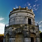 Stone castle with turrets in a medieval fantasy setting