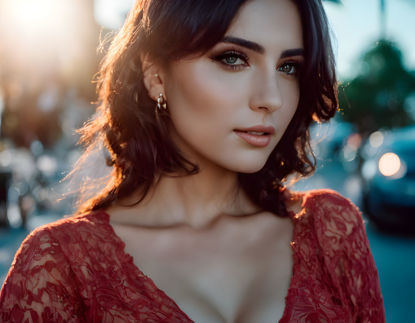 Beautiful woman riding bicycle