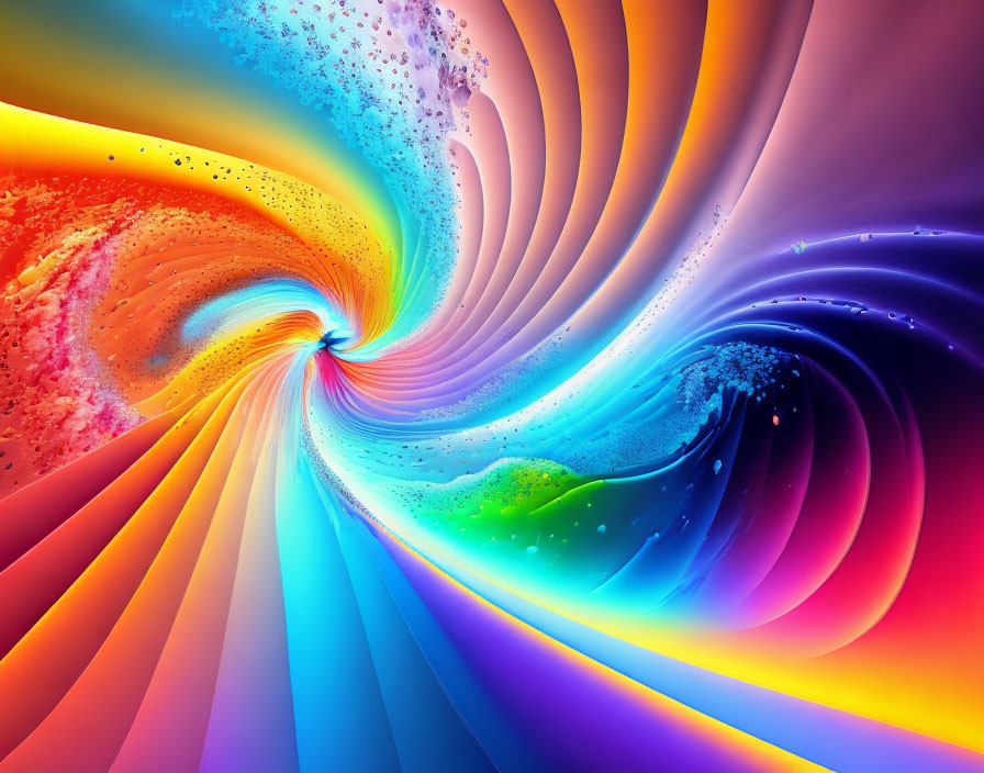 Colorful Swirling Abstract Image: Cosmic Spiral Pattern in Vibrant Hues