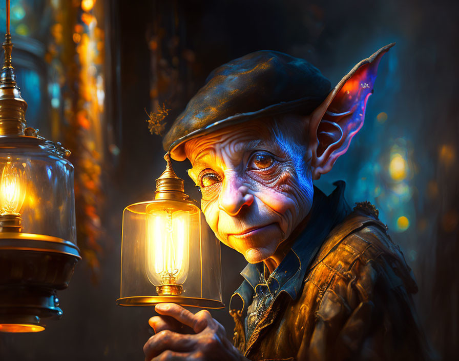 goblin holding a lamp 