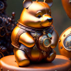 Steampunk Winnie the Pooh in Mechanical Adventurer Attire