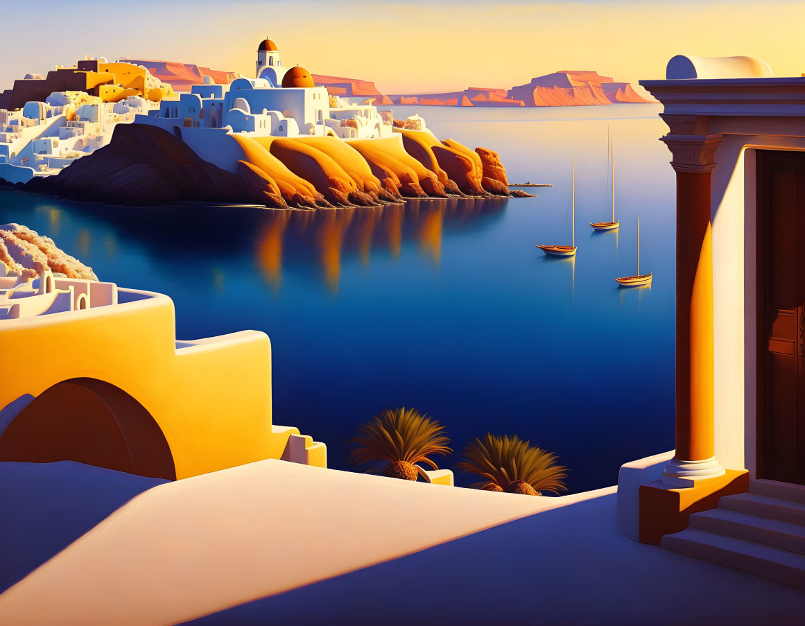 Iconic Santorini, Greece: White Buildings, Blue Domes, Aegean Sea at