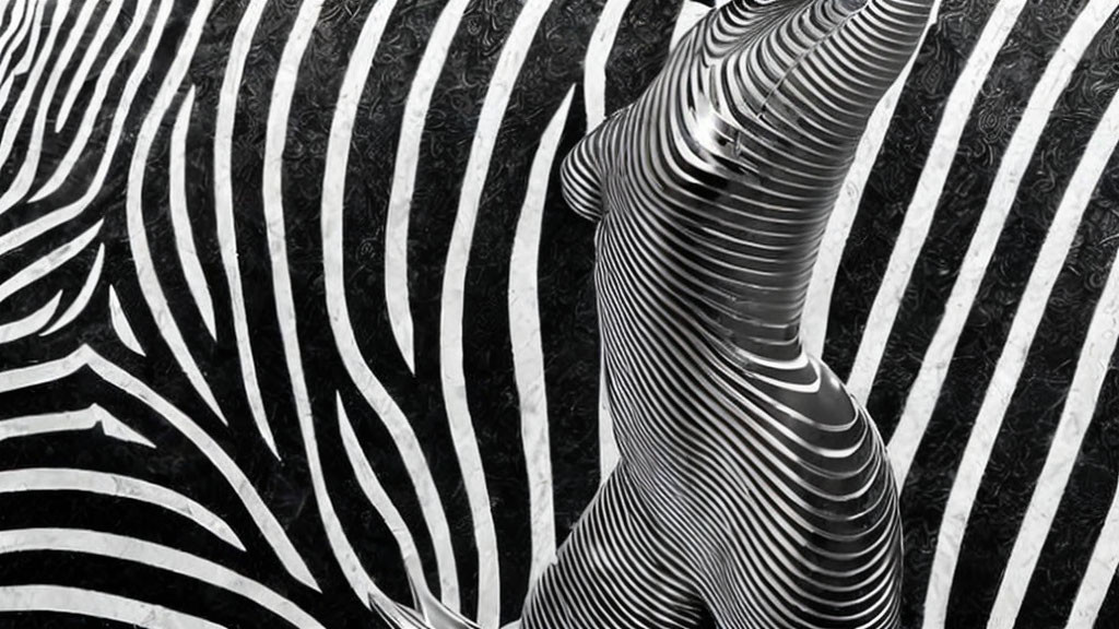 Abstract black and white zebra stripe optical illusion