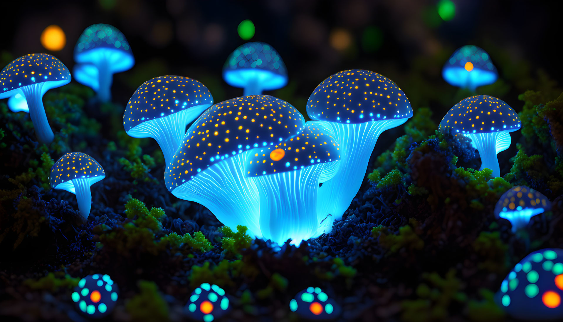 Bioluminescent mushrooms