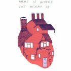 Human heart and house blend with tree-like veins in symbolic art piece.