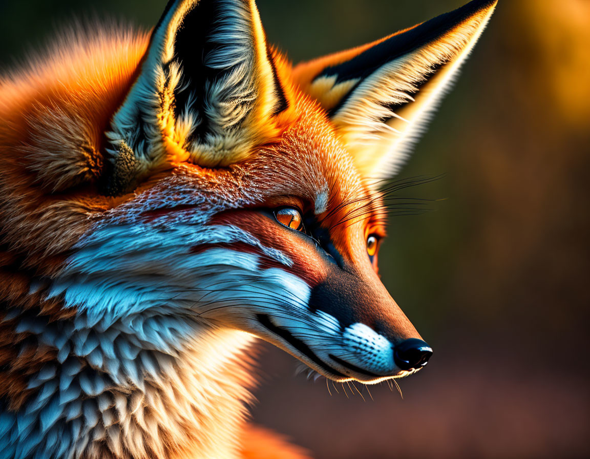 Vibrant orange fur and piercing eyes of a fox in close-up shot