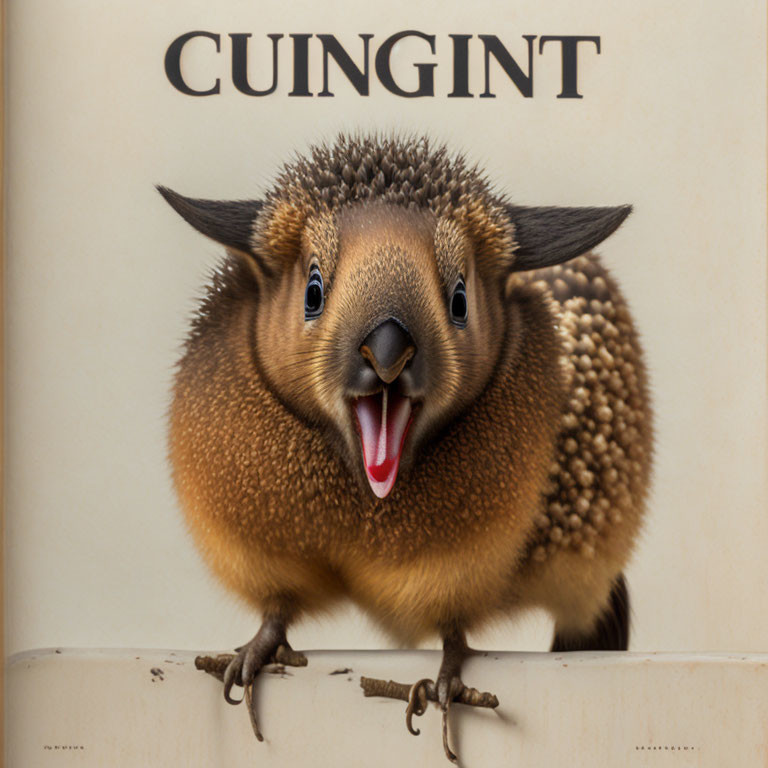 Colorful stylized creature resembling an echidna emerging from a box with "CUINGINT