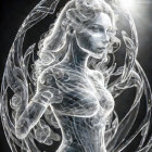 Crystal-like Woman in Radiant Digital Art