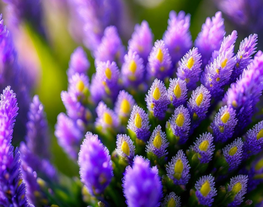 Detailed View of Vibrant Purple Flowers with Soft-Focus Background