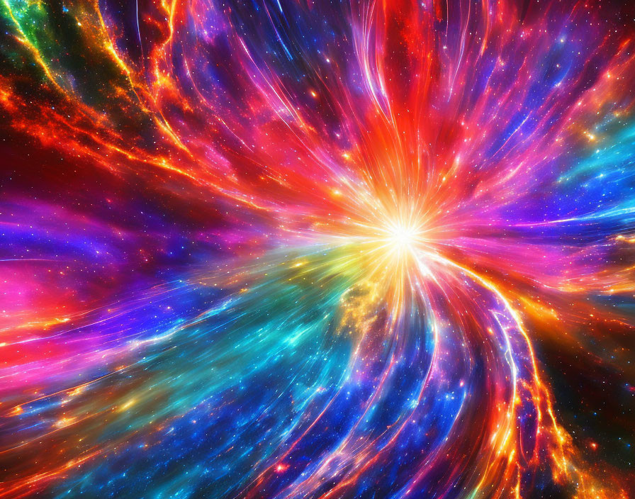 Colorful Burst of Light in Cosmic Image