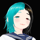 Turquoise-Haired Anime Girl in White Hoodie on Starry Background