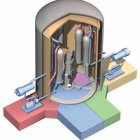 Colorful cutaway view of intricate mechanical head device