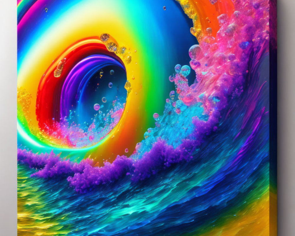 Colorful Psychedelic Swirl Wave Canvas Print