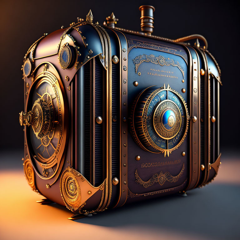 Steampunk-Inspired Camera with Metalwork and Cogs