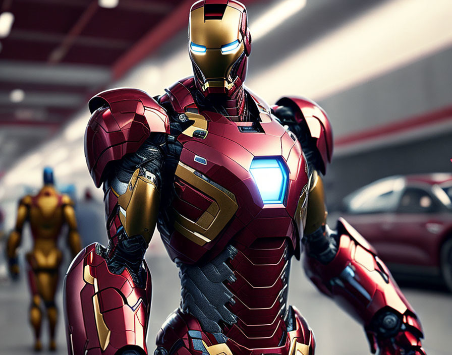 Detailed High-Resolution Image of Iron Man in Red and Gold Suit