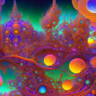 Surreal Landscape with Vibrant Colors and Structures