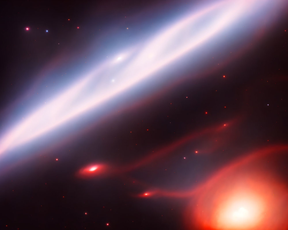 Bright Spiral Galaxy Tilted in Red Space