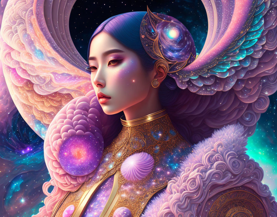 Celestial-themed digital artwork with vivid colors and cosmic patterns