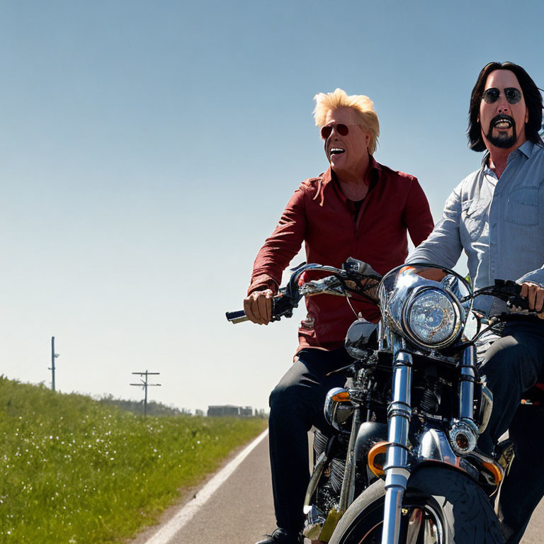 Two Motorcyclists Riding on Sunny Day