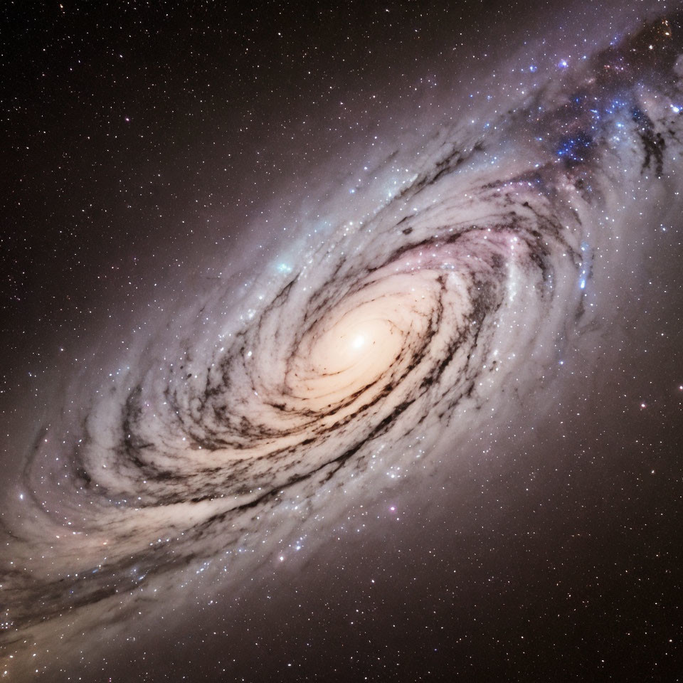 Spiral galaxy with swirling arms and bright galactic center