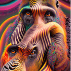 Colorful Psychedelic Elephant Artwork with Mandala Background