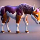 Whimsical 3D Illustration of Horse-Fox Creature with Vibrant Colors