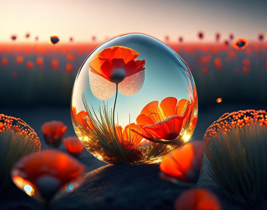 Bulle de coquelicots 