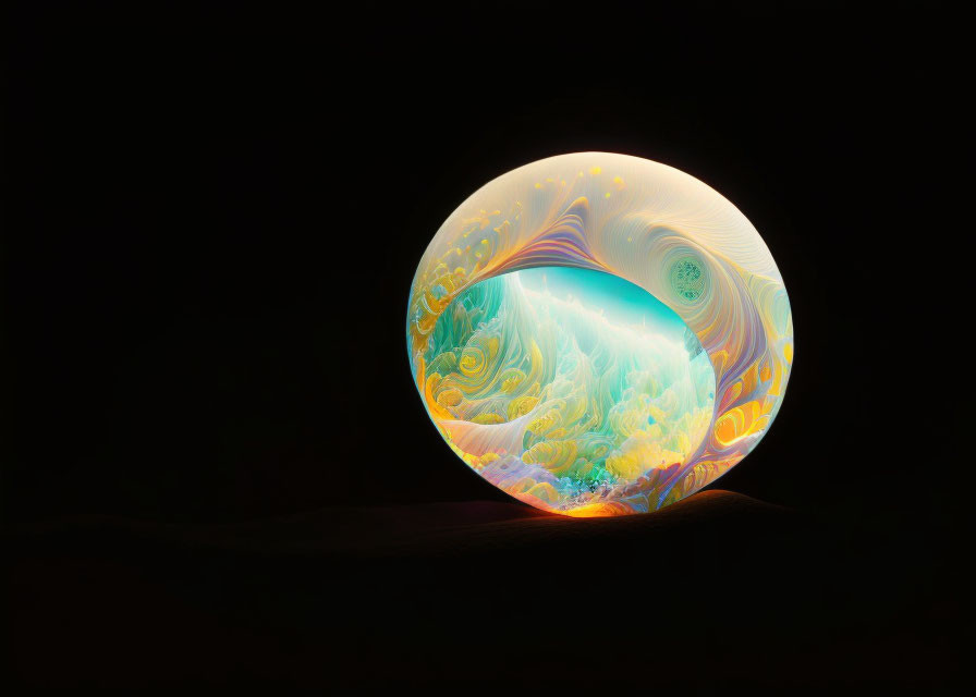 Colorful Swirling Patterns of Iridescent Soap Bubble