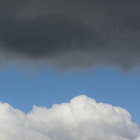 Dramatic Blue and Grey Undulating Clouds in Stormy Sky