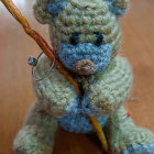 Colorful Glittery Teddy Bear with Paintbrush and Table Brush