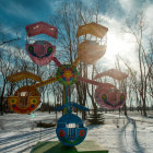 Colorful Ferris Wheel and Roller Coaster in Vibrant Amusement Park