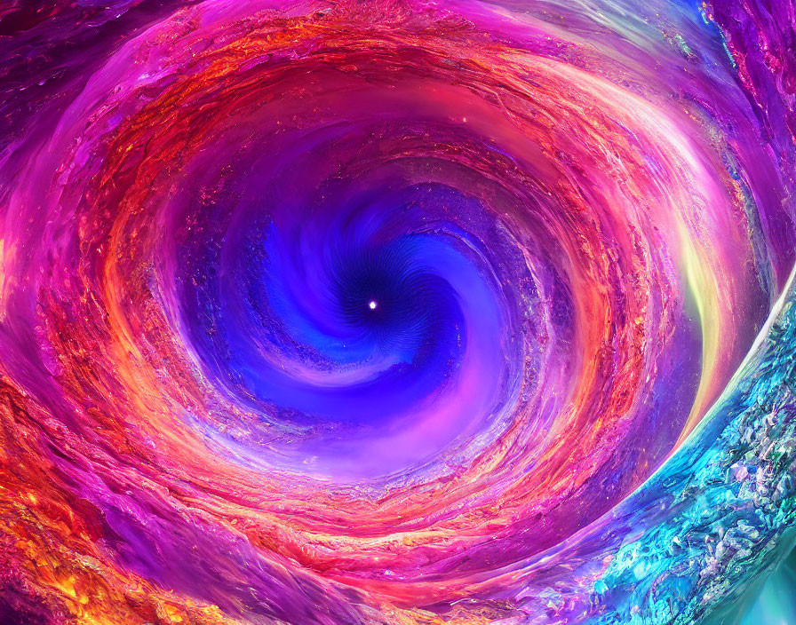 Colorful swirling vortex digital artwork with dynamic textures