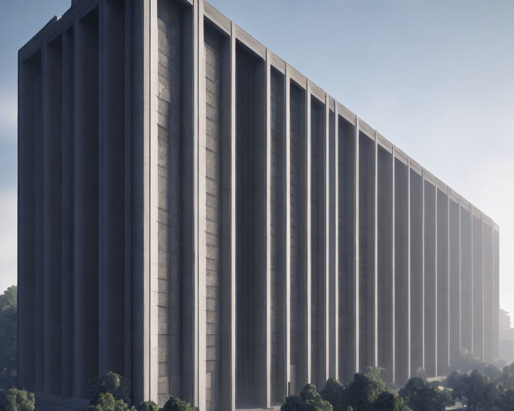 Brutalist architecture: Vertical lines, large windows, commanding city presence