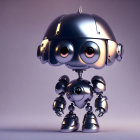 Shiny robot with large expressive eyes in 3D art