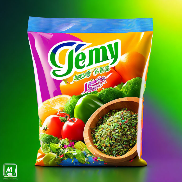 Colorful Jemy Aromat & Przyprawa Seasoning Bag with Vegetable Images