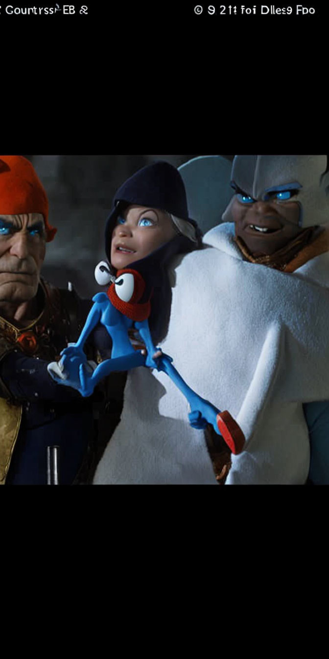 Three animated characters in red, blue, and green with serious expressions