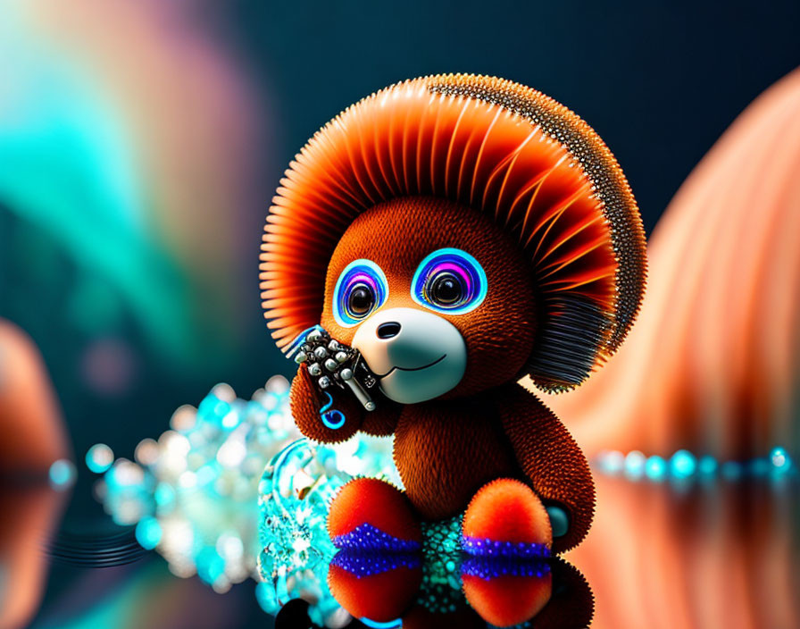 Colorful 3D illustration of whimsical toy-like creature